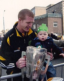 Henry Shefflin (Kilkenny) with the Liam MacCarthy Cup, awarded to the winners of the All-Ireland Senior Hurling Championship Henry Shefflin.jpg