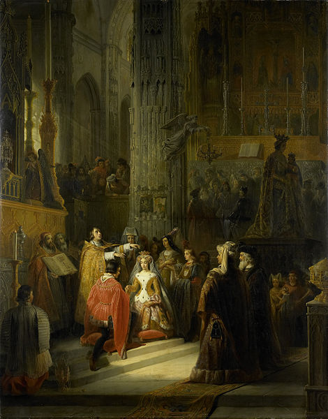 File:Het huwelijk van Jacoba van Beieren, gravin van Holland, en Jan IV, hertog van Brabant, op 10 maart 1418 Rijksmuseum SK-A-1030.jpeg