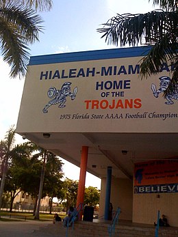 Hialeah-Miami Lakes Senior High School in Hialeah, founded in 1971 Hialeah-Miami Lakes Senior High.jpg