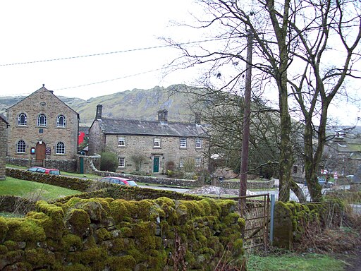 Hollinsclough pictured against the backdrop of Chrome Hill - geograph.org.uk - 1729881