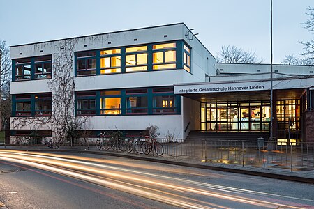 IGS Linden school entrance Am Lindener Berge Linden Mitte Hannover Germany