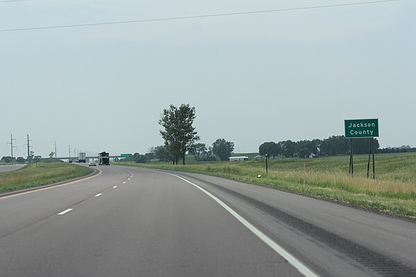 Jackson County sign on I90