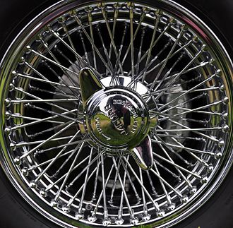 Rudge-Whitworth wire wheel on a Jaguar Jaguar Wheel (4653969579).jpg