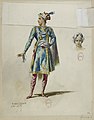 English: Jules Massenet - Le roi de Lahore - costume design by Eugène Lacoste 58 - 56. -Costume-, 2ème collette; Avec 1 collette