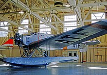 Junkers W.34 preserved in Canadian Airways markings on floats at the Canada Aviation Museum at Rockcliffe near Ottawa