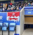 Het Fox en Cinqefoil voorstel tentoongesteld door Leicester City fans in het King Power Stadium