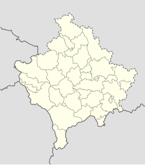 Orahovac på et kort over Kosovo