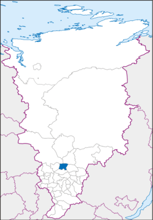 Kazachinsky-district op de kaart