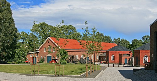 Verkensgården houses geological exhibitions of Larvikite, a locally quarried 500-million-year-old granite type.[66]