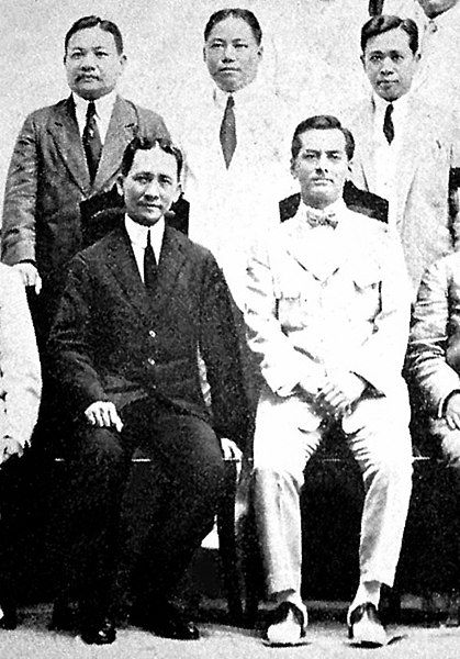 Osmeña (seated, left) and Manuel L. Quezon (seated, right) during their early years