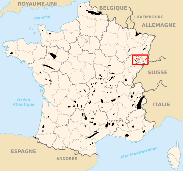 Carte des départements français.