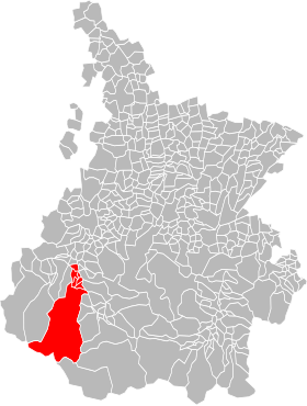 Localização da comunidade de comunas do Vale de Saint-Savin