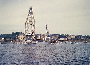 I samband med bärgningen av regalskeppet Vasa, 1961.