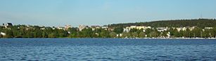 Vue de Lohja depuis le lac Lohjanjärvi