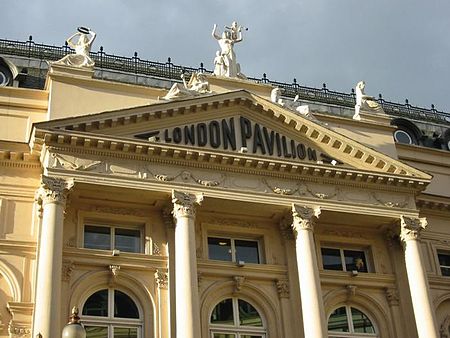 London pavilion facade