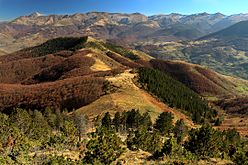 View from the top of Pashallore Mountain opposite the Sharr.