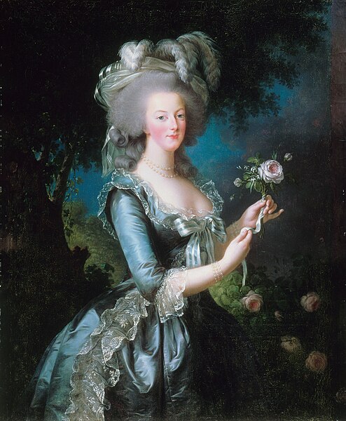 Painting by Louise Elisabeth Vigée-Lebrun. French rococo period fashion