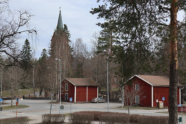 The church hill of Mäntsälä (Mäntsälän kirkonmäki). The church tower in the background.