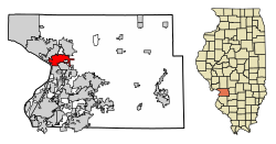 Madison County Illinois Incorporated and Unincorporated areas Wood River Highlighted.svg