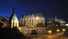 The three churches at night