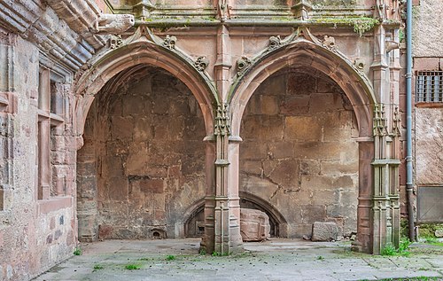 Arcades of Maison de Benoît in Rodez, Aveyron, France