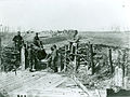 A group of men near Manassas Railroad Junction in 1862.