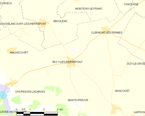 Poziția localității Bucy-lès-Pierrepont