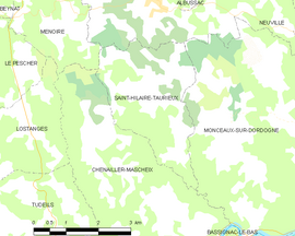 Mapa obce Saint-Hilaire-Taurieux