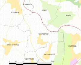 Mapa obce Saint-Sériès
