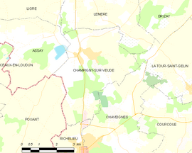 Mapa obce Champigny-sur-Veude