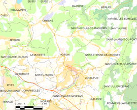 Mapa obce Voiron
