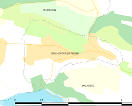 Mapa obce Rochefort-en-Terre