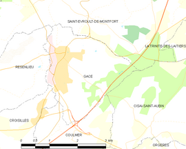 Mapa obce Gacé