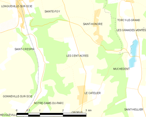 Poziția localității Les Cent-Acres