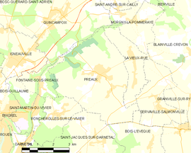 Mapa obce Préaux