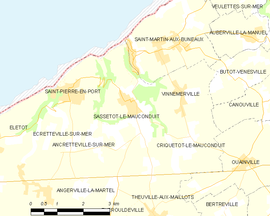 Mapa obce Sassetot-le-Mauconduit