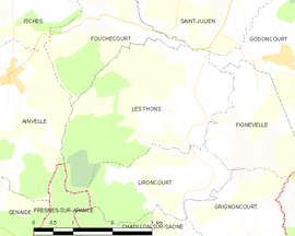 Mapa obce Les Thons