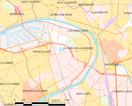 Mapa obce L’ Île-Saint-Denis