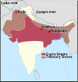 Map for Gupta Empire and tributaries.svg