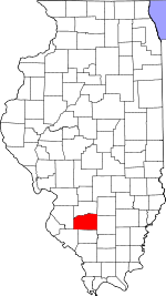 Map of Illinois highlighting Washington County