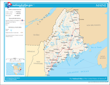 An enlargeable map of the state of Maine