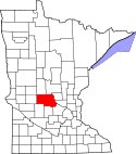 Map of Minnesota highlighting Stearns County.svg
