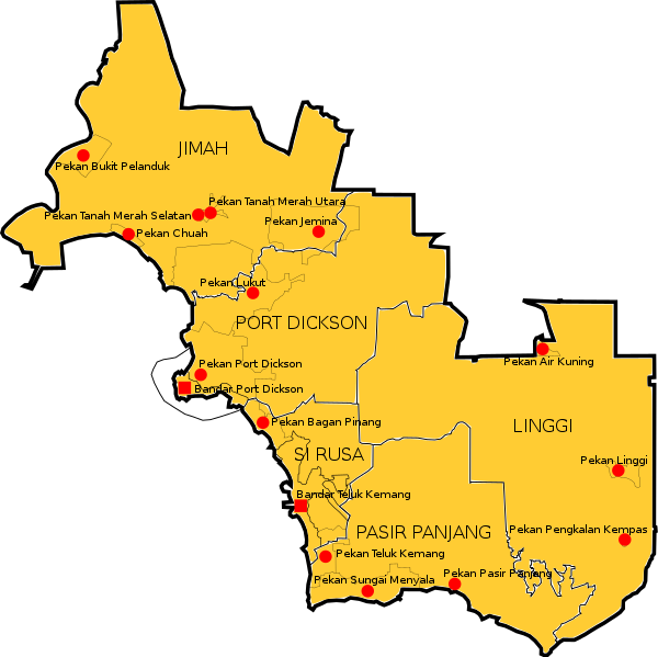 File:Map of Port Dickson District, Negeri Sembilan.svg