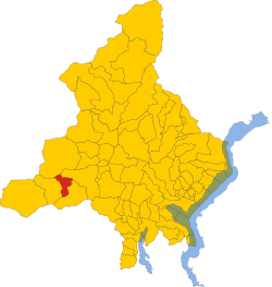 Elhelyezkedése Verbano-Cusio-Ossola megye térképén