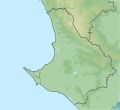Mapa físico de la Prov. de Santa Elena.