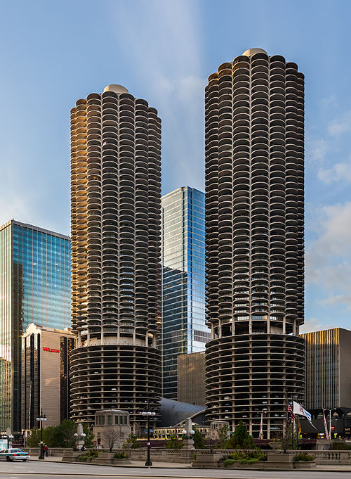 The Marina Towers in Chicago are depicted on the cover of Yankee Hotel Foxtrot.