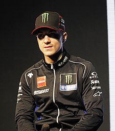 Maverick Vinales bij 2019 Yamaha MotoGP team launch.jpg