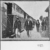 Maybe a surviving print of the film Arrival of a Train at Vincennes Station. Melies Arrival of a Train at Vincennes Station.jpg