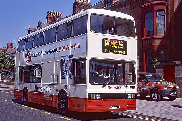 Merseybus Leyland Titan in Anfield in June 1996