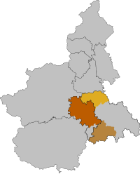 Mapa rozdelená podľa regiónov